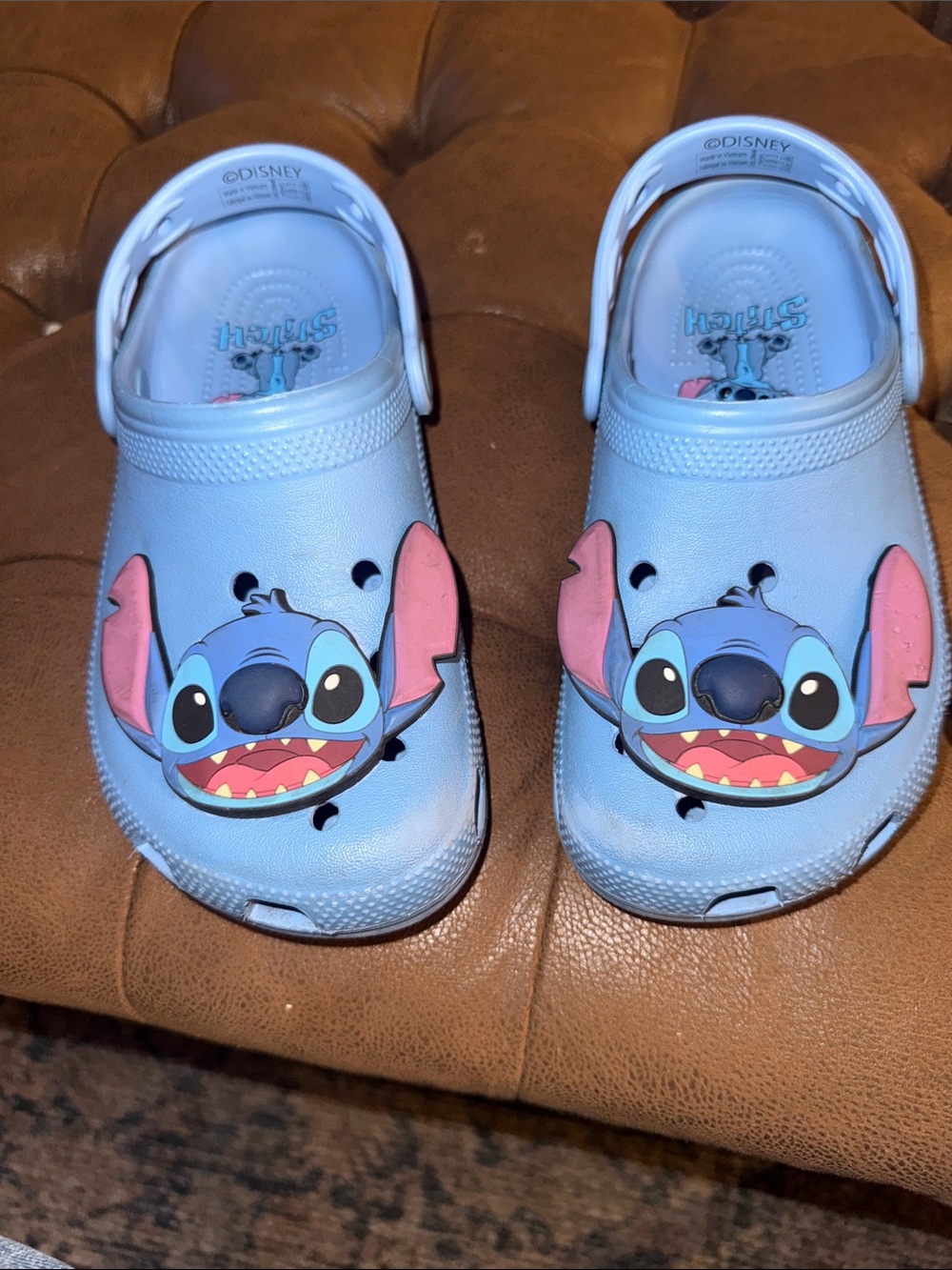 Disney Stitch CROCS - Light Blue. Big Kids size 3